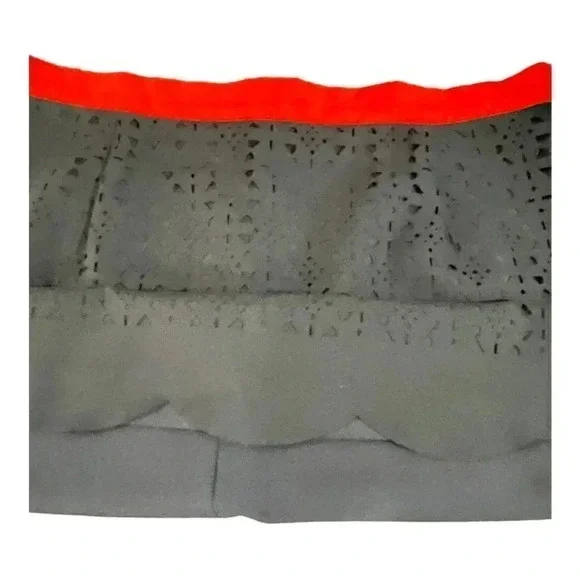 Pixley size M navy eyelet skirt with red waist and scalloped bottom EUC - Picture 4 of 7